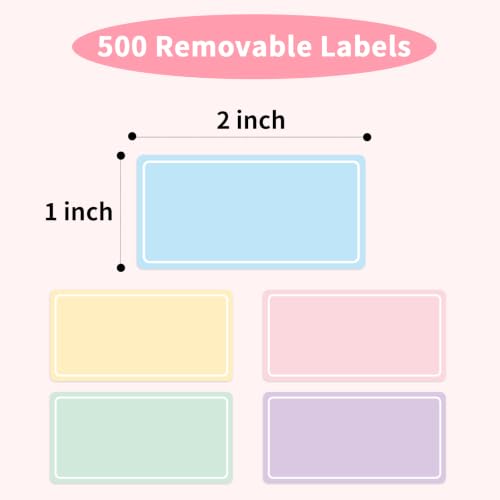 500PCS Removable Labels (Colourful / 1*2 inch)