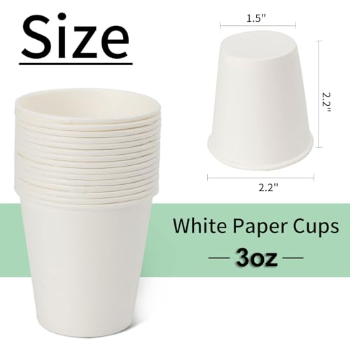 3000 Pack 3 oz Bathroom Paper Cups for Mouthwash (White / 3 oz)