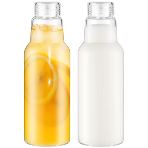 34 Oz Glass Juice Bottles with Lids
