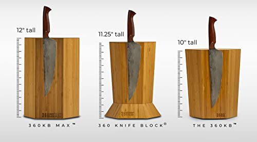 Black) ROTATING magnetic knife block - capacity for 12+ knives -handmade in Washington (Black)
