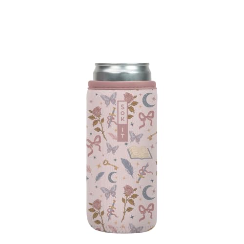 CanSok Sleeve for Beer & Soda Insulated Neoprene Cover (Blooms and Blades / 12oz Slim Can Sleeve)