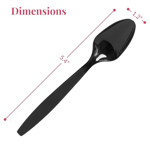 300 Black Plastic Spoons Bulk (300ct / Black)