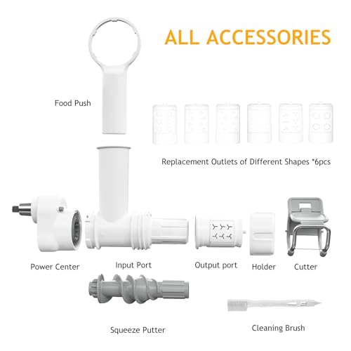 Pasta Maker Attachment for Kitchenaid Stand Mixer with 6 Different Shapes of Pasta Outlet