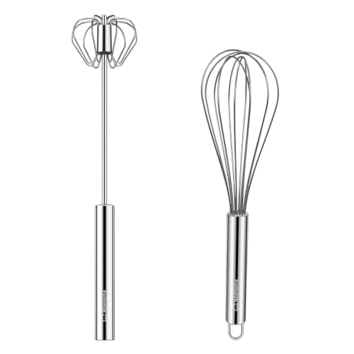 Stainless Steel Whisk Set 8" + 10" Semi (Silver-set / 2 Piece)