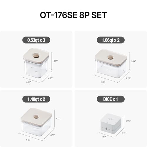 Premium Airtight Food Storage Container. Special Edition Mercury Color 8P (OT-176SE 8P/SET)