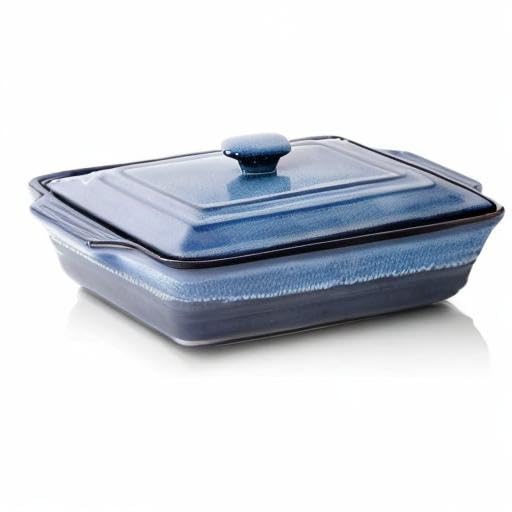 Ceramic Casserole Dish With Lid (Nebula Blue)