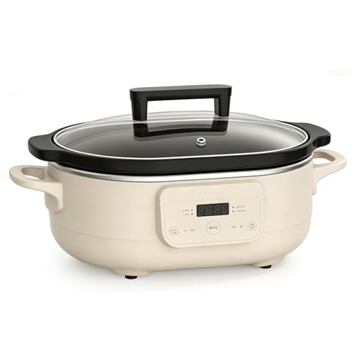 6 Quart Programmable Slow Cooker Removable Healthy Nonstick Pot