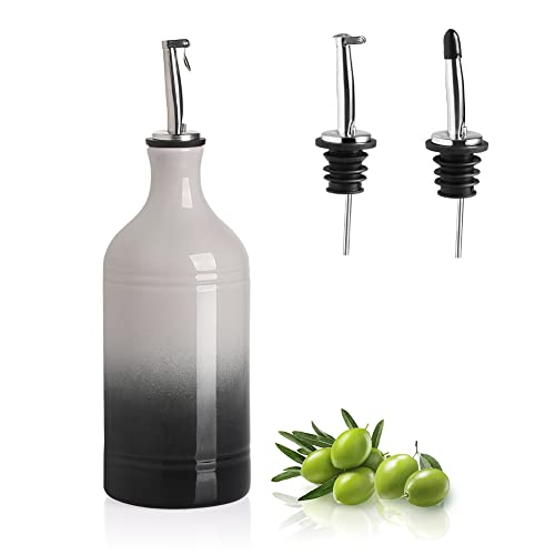 Sweejar Ceramic Olive Oil Dispenser Bottle (15.5 oz, Set of 1 / Gradient Gray)