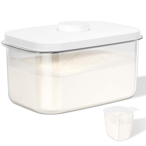Airtight 12 Lbs Flour Sugar Storage Containers 6.34 Qt Rice Holder BPA Free (6.34Qt-Rectangle)