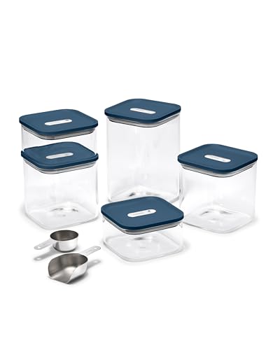 13 Piece Glass Airtight Food Storage Containers with Lids (Navy / 13-Piece Set)