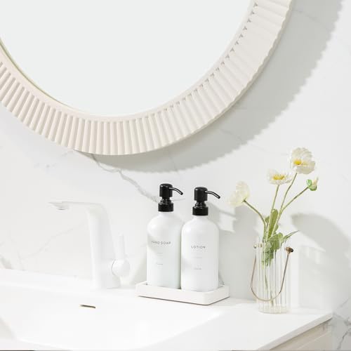 White Soap Dispenser Set (Black Pump & White Bottle)