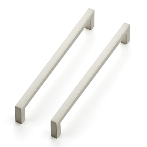 Brushed Nickel Cabinet Handles Cabinet Pulls 6 (Brushed Nickel / Flat Black 6-1/4'' Hole Center)