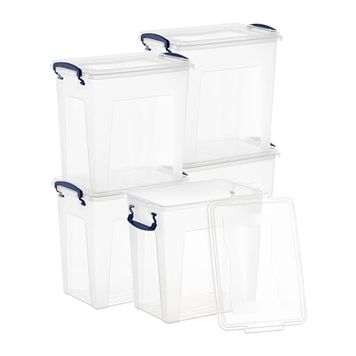 8.7 Quart Clear Plastic Storage Boxes with Lids (8.7 Quarts)