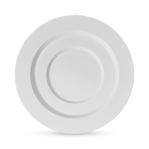 100 Elegant White Plastic Plates Set (White)