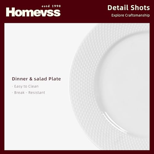 HomeVss New Bone China Embossed Rain Drops 16pc Dinnerware Set (Rain Drops / Service for 4 - 16pc Set)