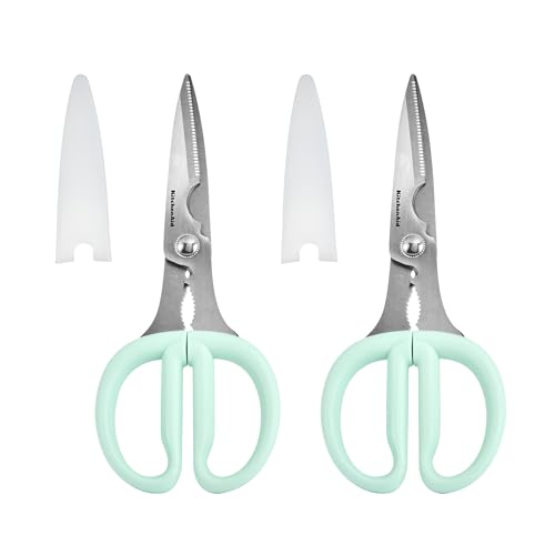 Classic 2 Piece Multipurpose Kitchen Shear Set with Blade Sheath (Spearmint / 2 Pack)
