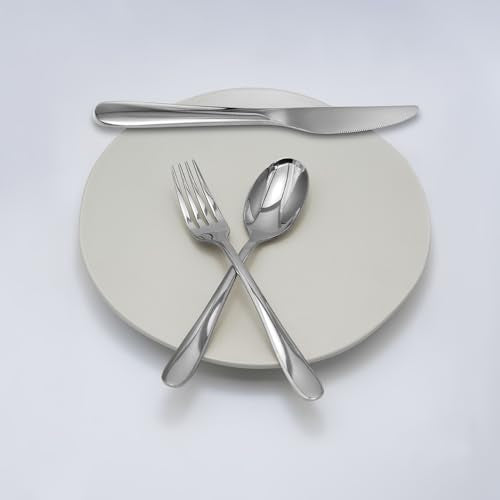 Stainless Steel 18PCS Dinner Set combo with 6 Dinner Knives (7.3''-9.1''Silverware set for 6)