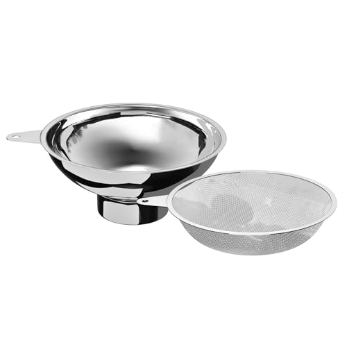 Canning Funnel with Stainless Steel Filter for Regular Mouth Mason Jars