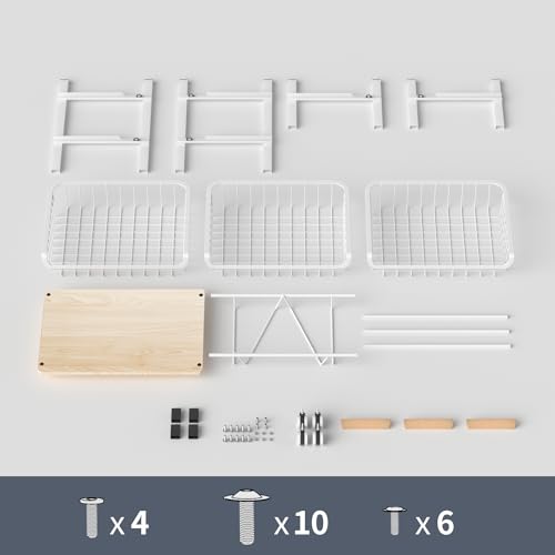 4 Layer Fruit Basket Kitchen Food Storage Organizer and Storage Rack (White 4-layer Rack)