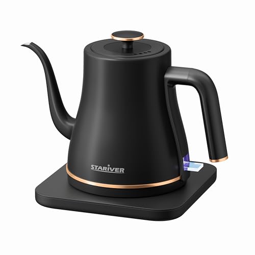 Gooseneck Electric Kettle (Black-gold / 0.8 Quarts)