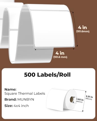 4x4 Thermal Labels (White / 4x4")