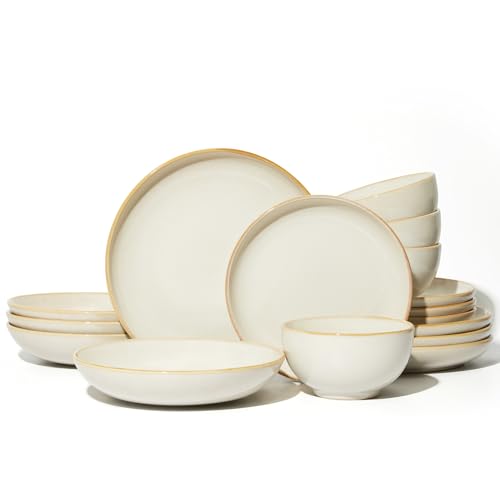 Ceramic Dinnerware Sets for 4 (Cream White / Set (16pcs))