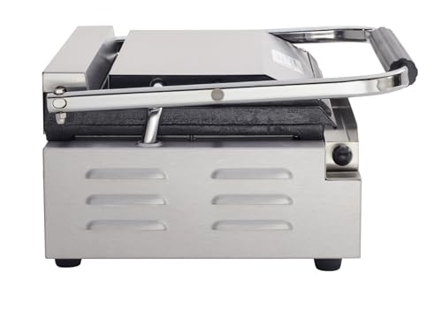 Commercial Electric Panini Sandwich Grill with Grooved Plates (Medium w/ Grooved Plates)