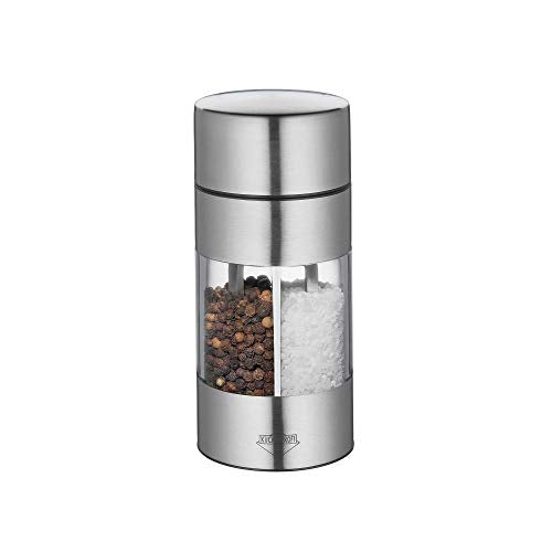 Refillable Salt Grinder & Pepper Mill Set (Trattoria / Silver / Clear)