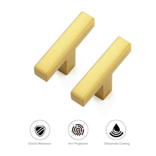 Gold Cabinet Handles Solid Cabinet Pulls (Gold / Single Hole)