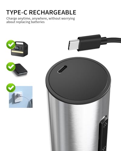 Electric Wine Opener Rechargeable Stainless Steel Automatic Corkscrew Wine Bottle Opener with Foil Cutter