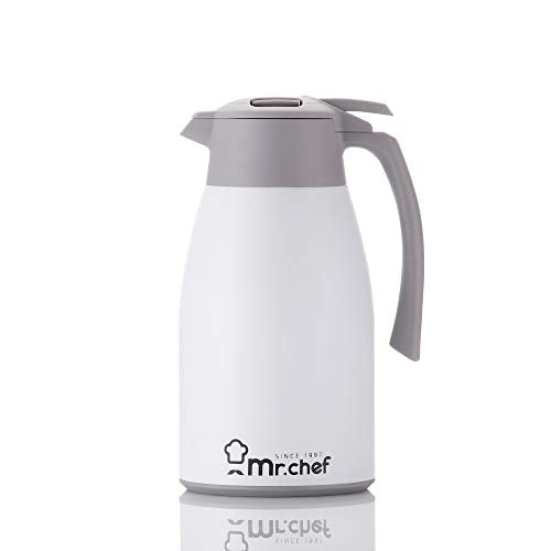 SINCE 1997 MR.CHEF 51Oz Thermal Coffee Carafe (White / 50.7 Ounces)
