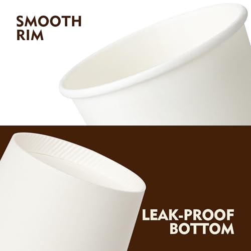 8 oz 1000 Pack Disposable Paper Coffee Cups (White / 8 oz)