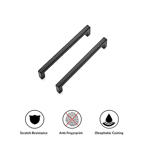 Matte Black Cabinet Handles Solid Cabinet Pulls (Black / Flat Black 5" Hole Center)