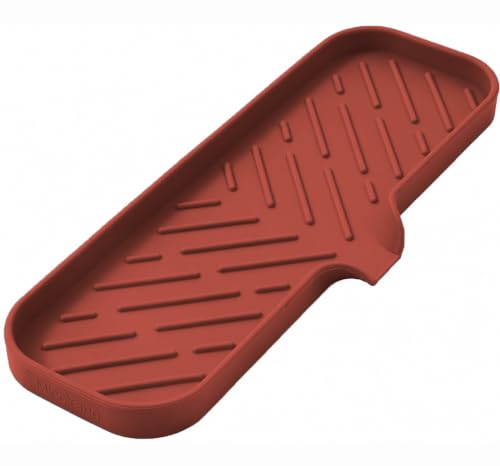 Silicone Soap Dish with Drain Spout (Red / L(12"×4"))