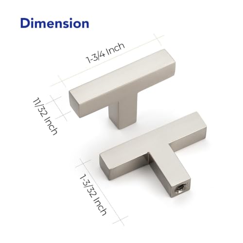 Brushed Nickel Cabinet Handles Cabinet Pulls Single Hole 10 Pack (Brushed Nickel / Single Hole)