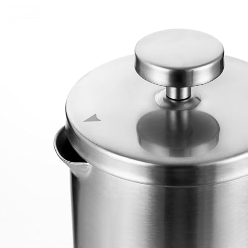 600ml Small French Press Coffee Maker (20 oz / Silver matte)