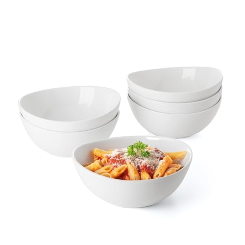 28 oz Large White Porcelain Bowls (6 Count)