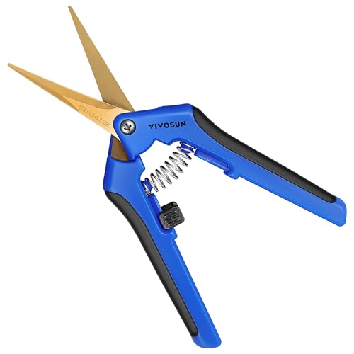 6.5 Inch Garden Scissors (Blue Curved Blade / Blue)
