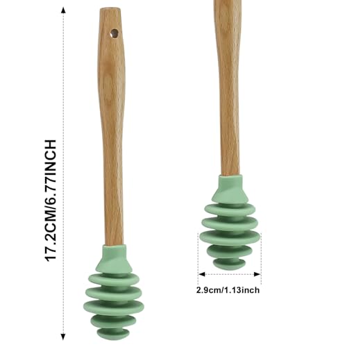 3 Pack Silicone Honey Dipper Sticks (Green)
