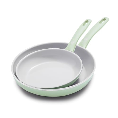 Dover 8” & 10” 2 Piece Frying Pan Skillet Set (8" and 10" Frying Pan Set / Pastel Green)