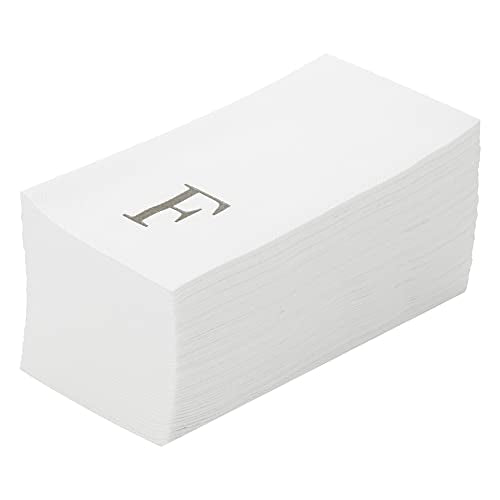 Silver F White Linen Feel Guest Towel Napkin (Silver / 2000 Count / F)