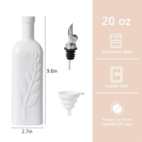 20 Oz Olive Oil Dispenser Bottle with Spout (Square)