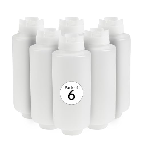 First In First Out 32 oz Clear Plastic Squeeze Bottle (6 Count)