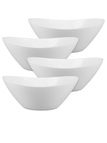 43 OZ Oval Serving Bowl Set of 4 (Angel White / 43 OZ - Serving Bolws)