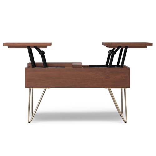 Hunter 32" Wide Solid Mango Wood Coffee Table in Umber Brown