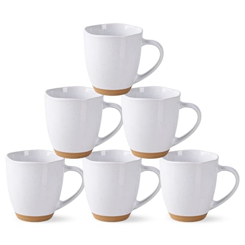 12oz Ceramic Coffee Mugs set of 6 (White / Set of 6)