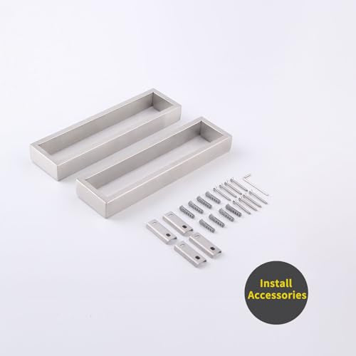 Modern Towel Holder Square Style Brushed Stainless Steel Towel Hanger Towel Ring for Bathroom Wall Mount 2 Pack HG1716 (Brushed)