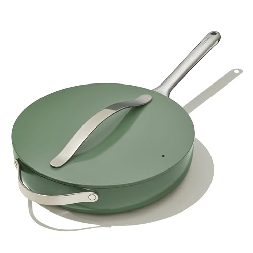 Non Stick Ceramic Sauté Pan with Lid (Sage)