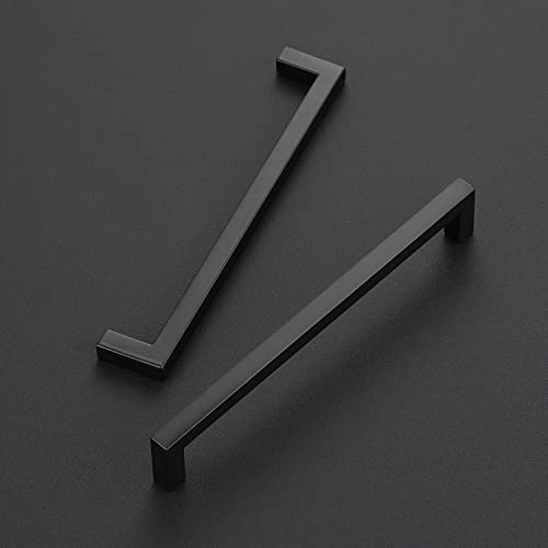 Matte Black Cabinet Handles Solid Cabinet Pulls 6 (Black / Flat Black 6-1/4'' Hole Center)