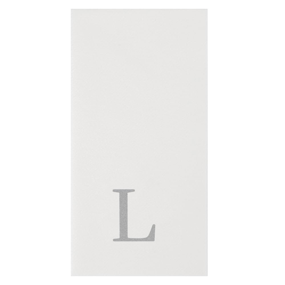 Paper Rectangle Silver Letter l Linen (Silver / 50 Count / L)